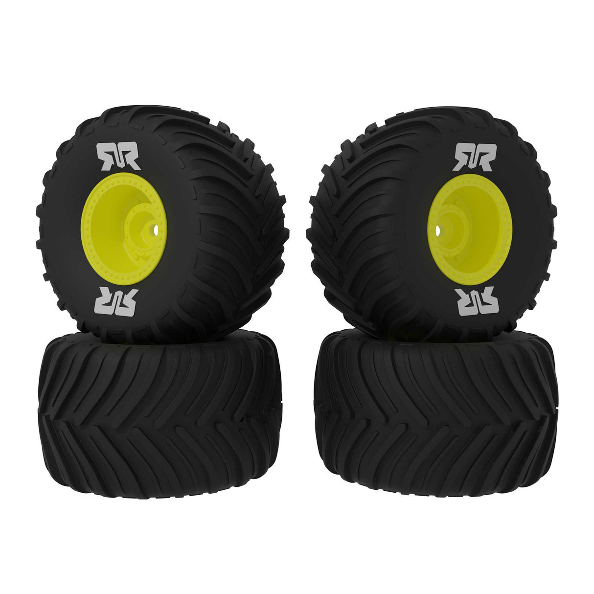 dBoots Chevron MT Tire Set Glued (Yellow) (2 Pairs) - GROM