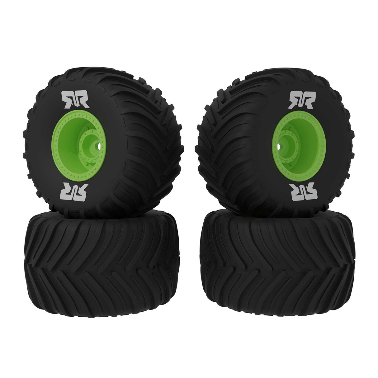 dBoots Chevron MT Tire Set Glued (Green) (2 Pairs) - GROM
