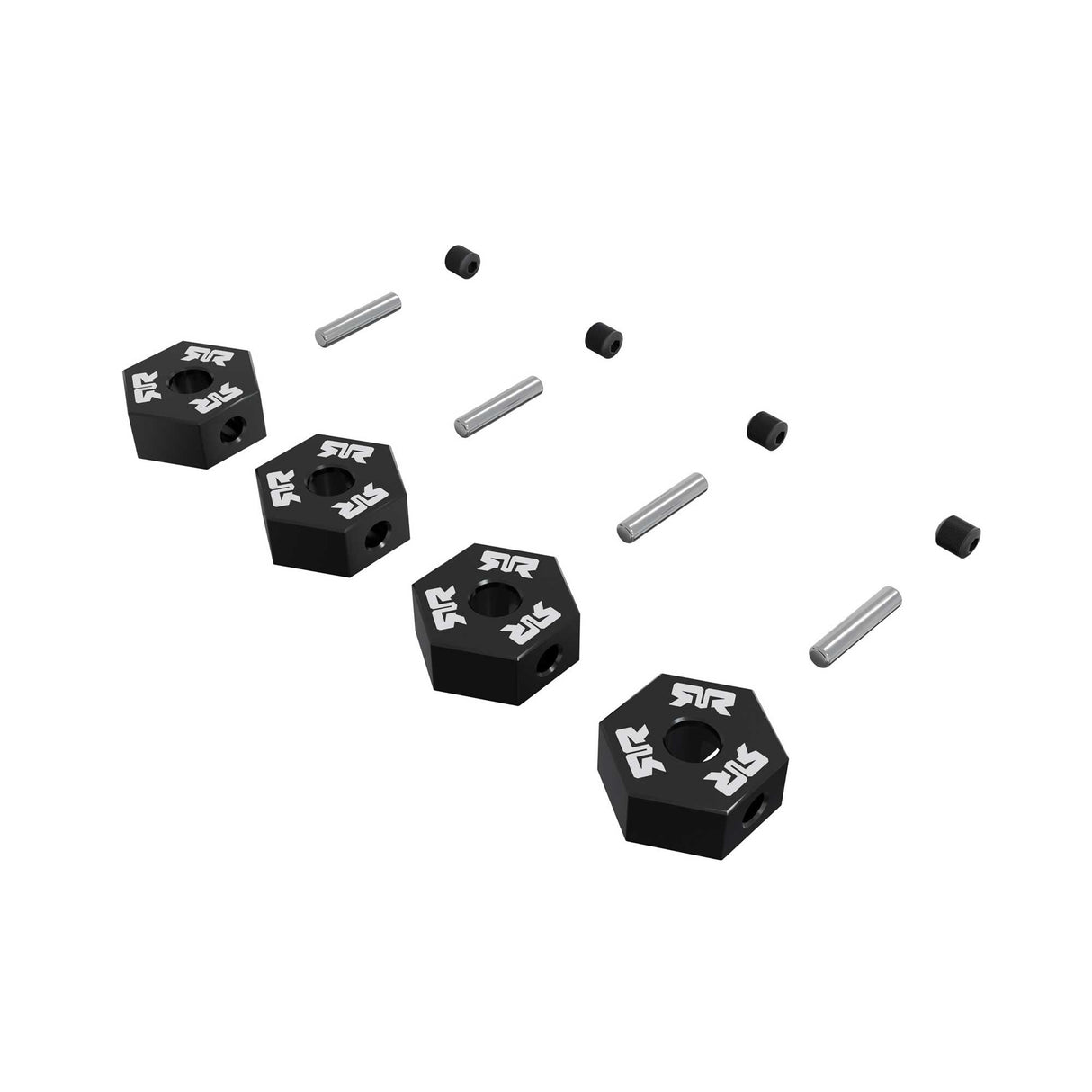 12mm Wheel Hex set (Metal) 4pcs- Black