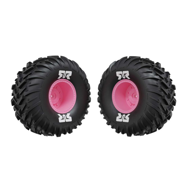 ARRMA dBoots Cut Chevron MT Tire Set Glued Pink