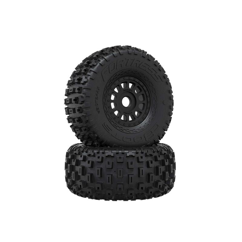 ARRMA dBOOTS 'FORTRESS' Tire Set Glued Black (2pcs)