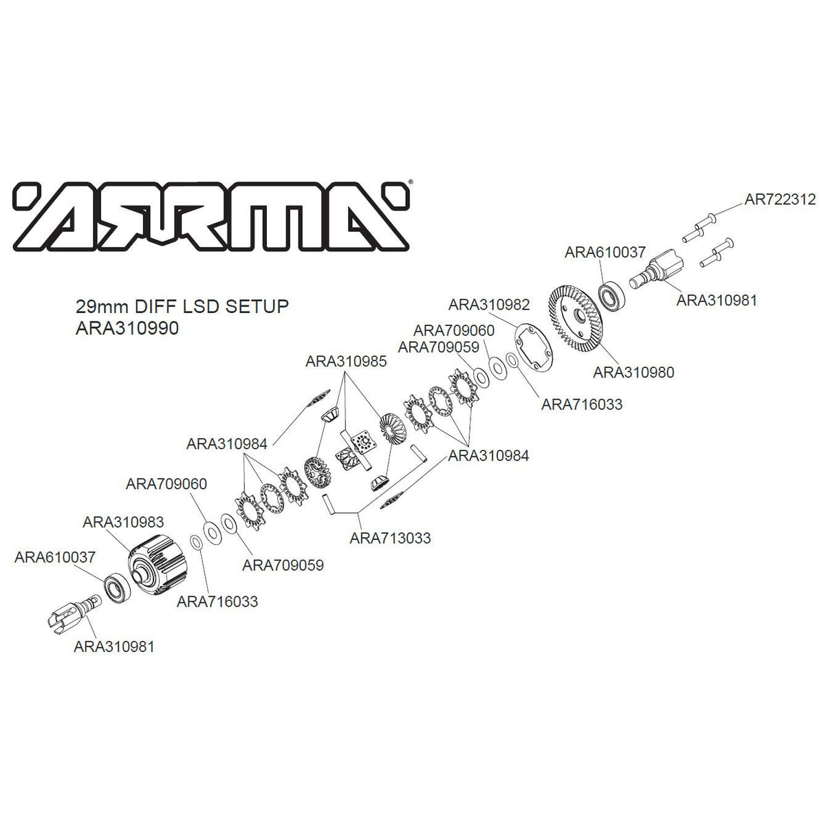Limited Slip F/R Diff Set GP4 5mm 10k