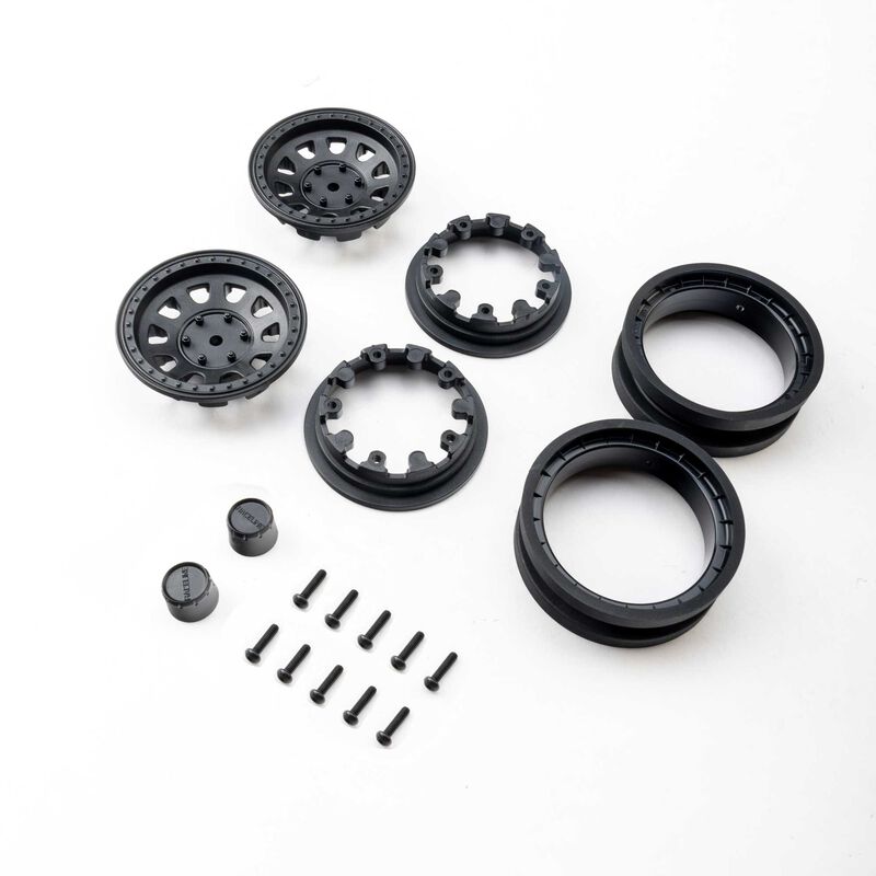 Axial 1.9 Raceline Daytona Beadlock Wheels Black (2)
