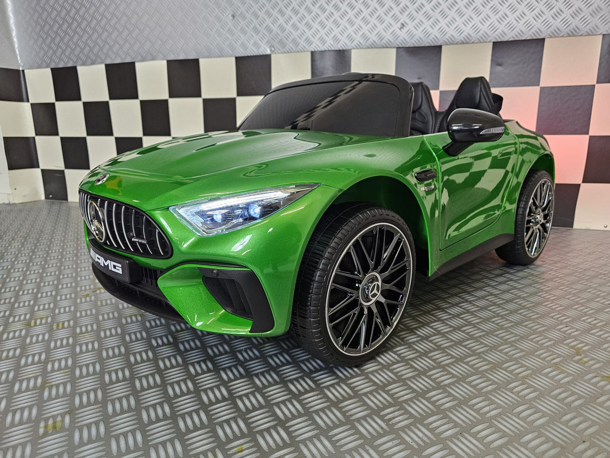Children's car Mercedes SL63 12 volt metallic green