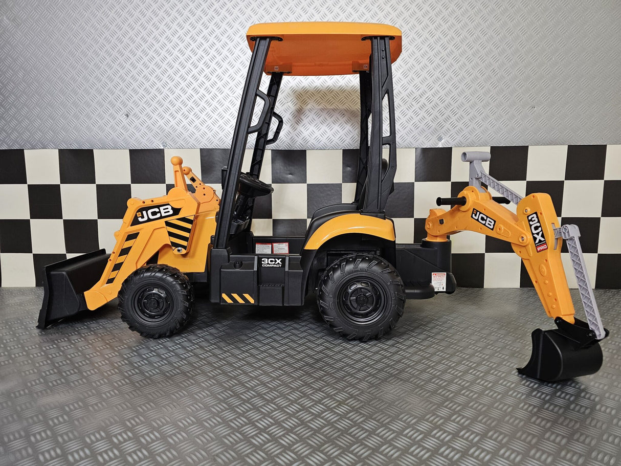 Elektrisk børnetraktor JCB Sitemaster med tag 12 volt