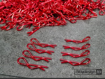 Bittydesign BDBC-8R - 1/10 Body Clips Kit (8) - Red