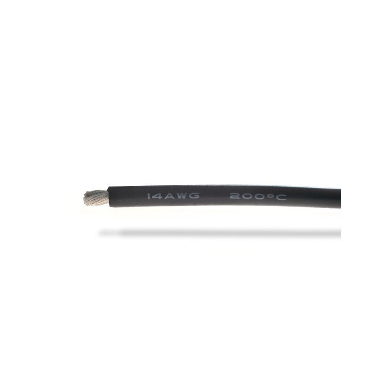 14AWG (2,12mm²) silicone wire, black - 1m