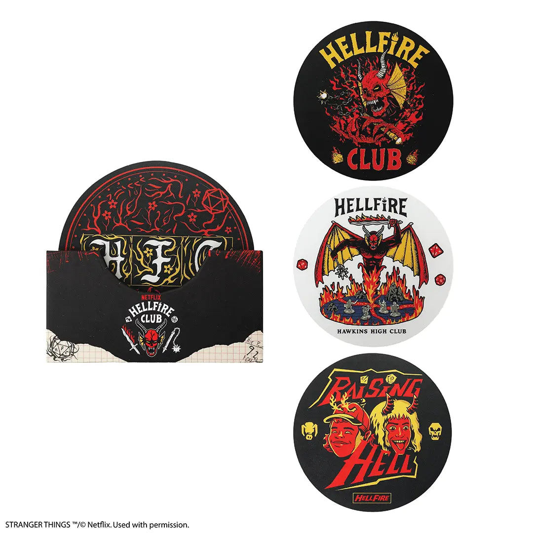 Set of 4 coasters Hellfire Club - Stranger Things