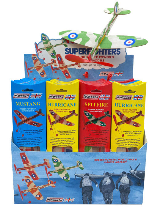 Super Fighters Free-Flight Counter Display Balsa Kits (24)