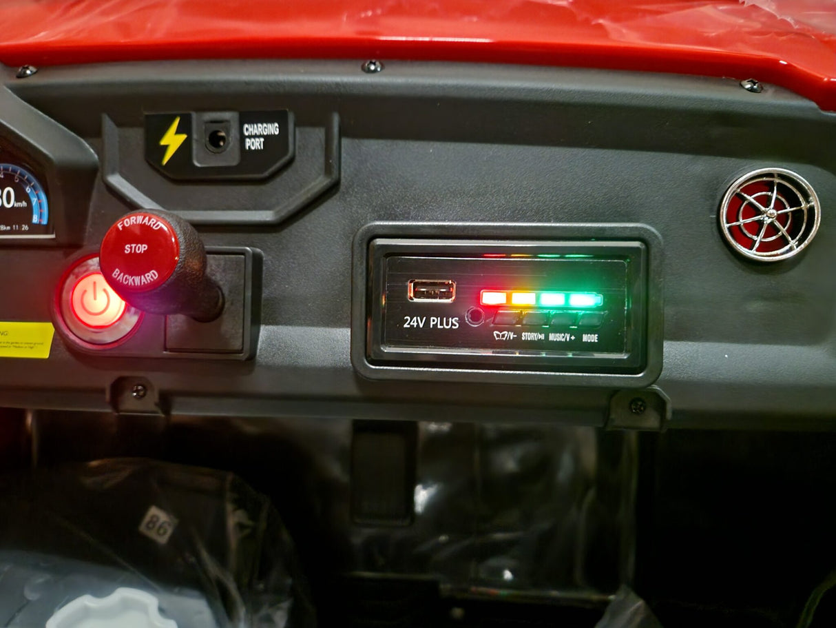 Power Buggy 24 volts, 4 wheel drive with RC for 2 children red