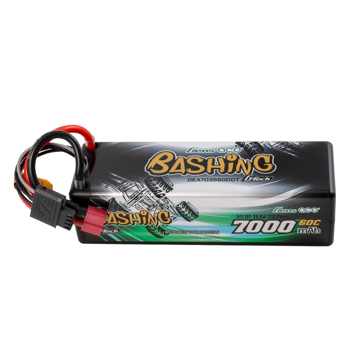 GensAce Bashing LiPo 3S 11.1V-7000-60C (Deans) 138x47x39mm 450g G-Tec