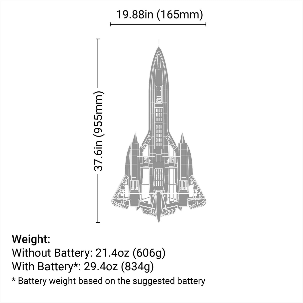 SR-71 Blackbird 40mm Twin EDF BNF Basic