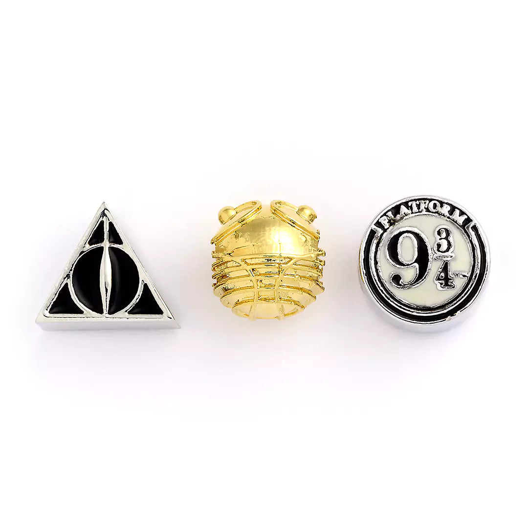Harry Potter Set of Charms Deathly Hallows, Golden Snitch, Platform 9 3/4