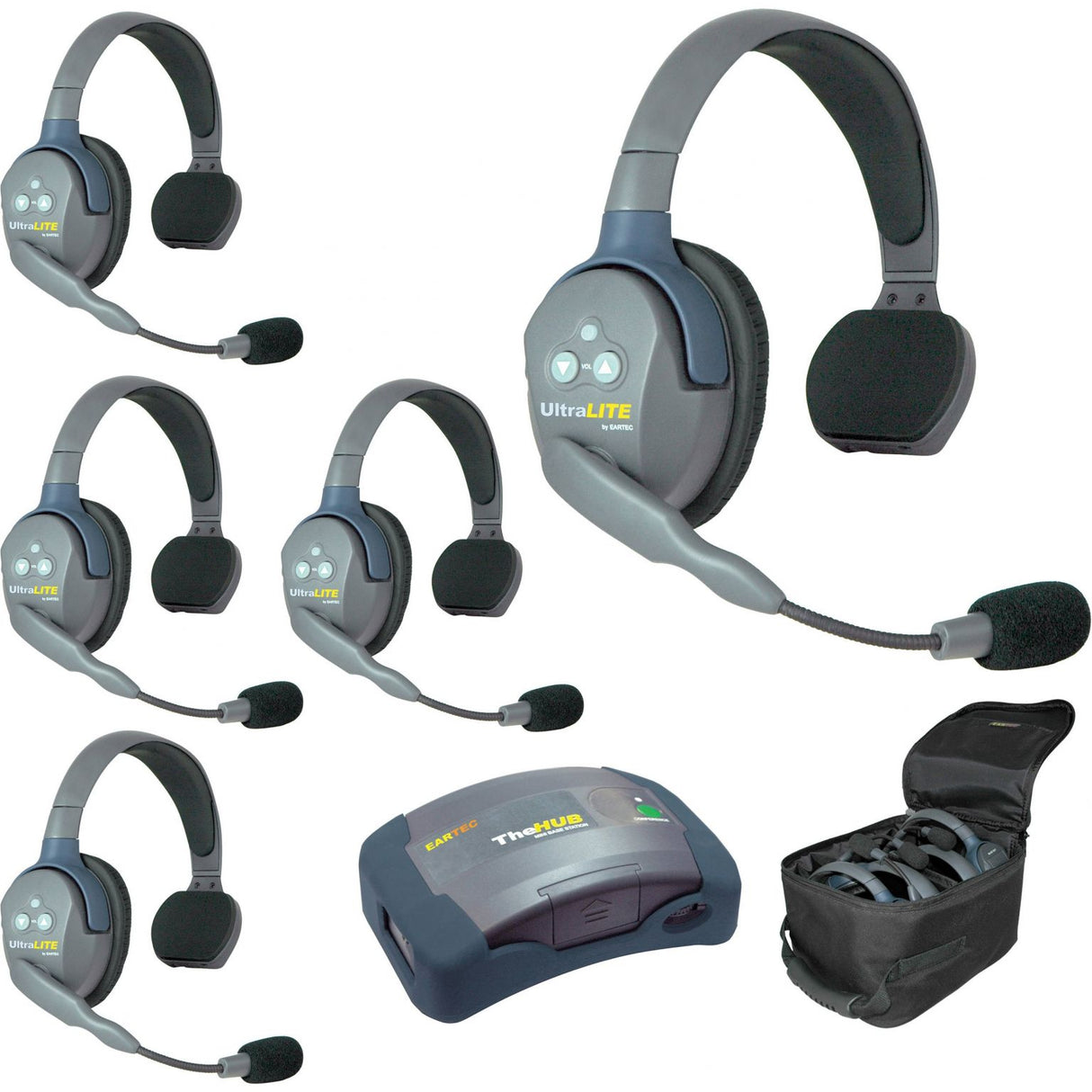 EARTEC ET-UL5SEU - UltraLITE 5 people system w/ 5 Single Headsets batt. charger
