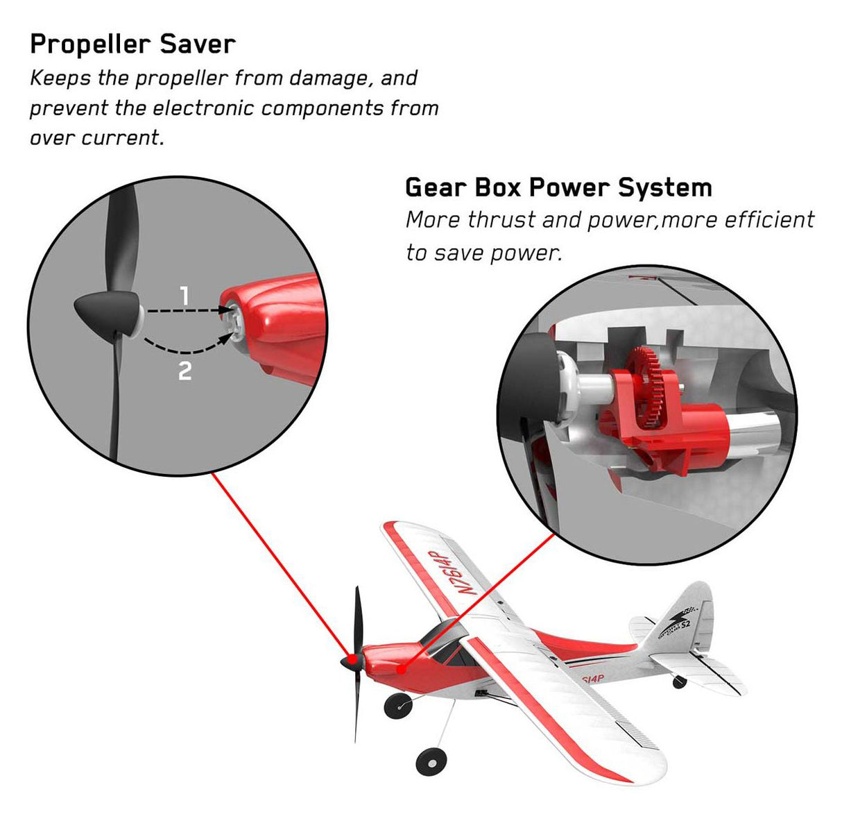 Sport Cub 500 4CH Gyro 500mm RTF Red