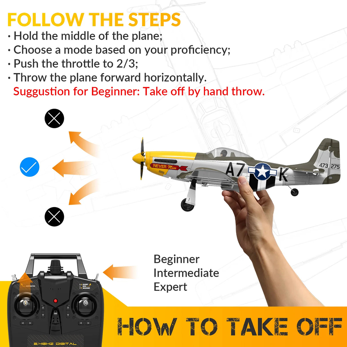 P51D Mustang Brushless 500mm RTF