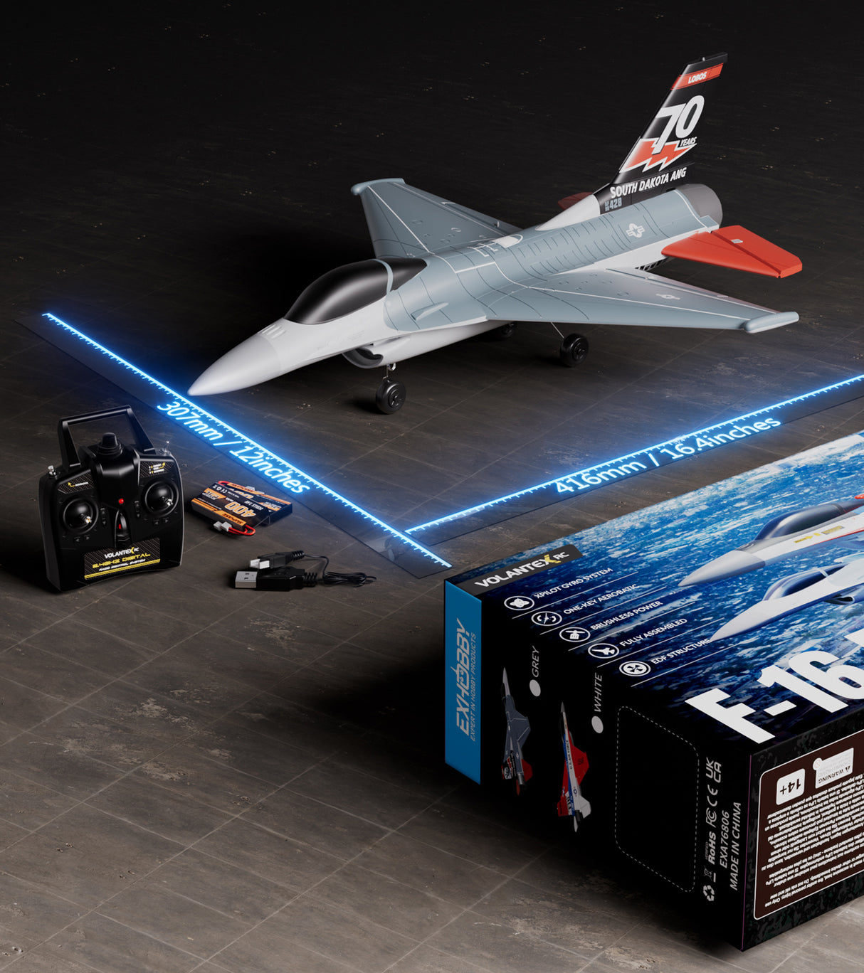 F16 Fighting Falcon Gyro Brushless 4CH 300mm RTF