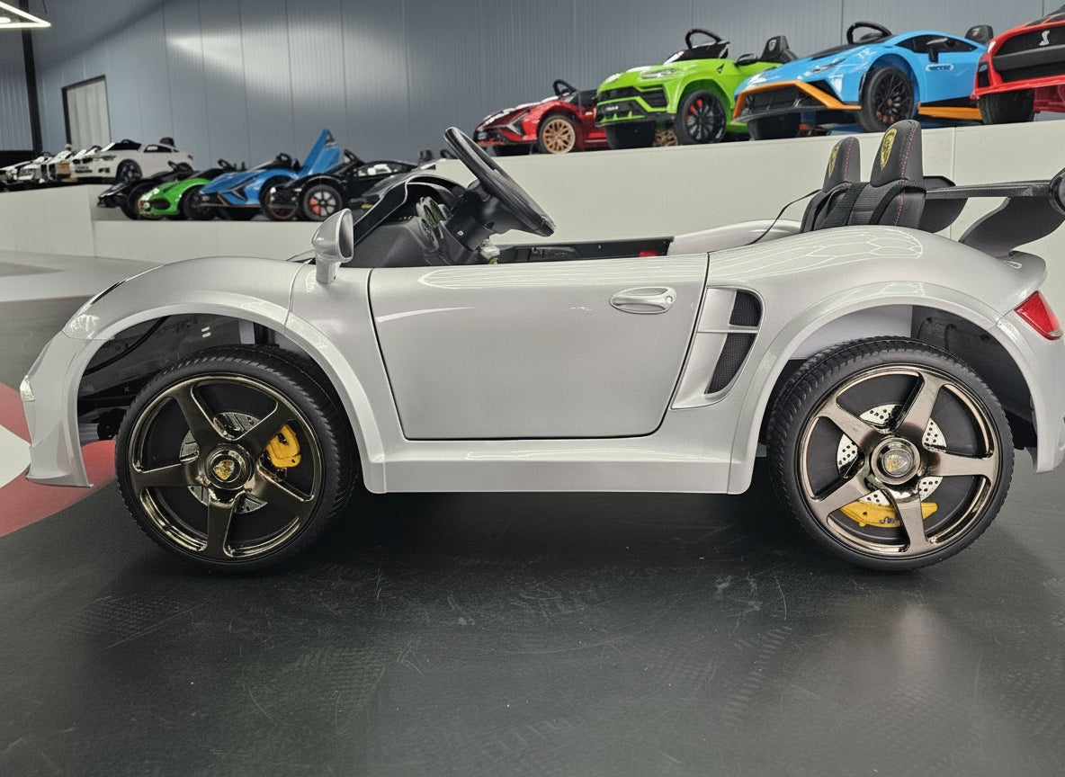 Children's car Porsche RUF 24 volt metallic silver