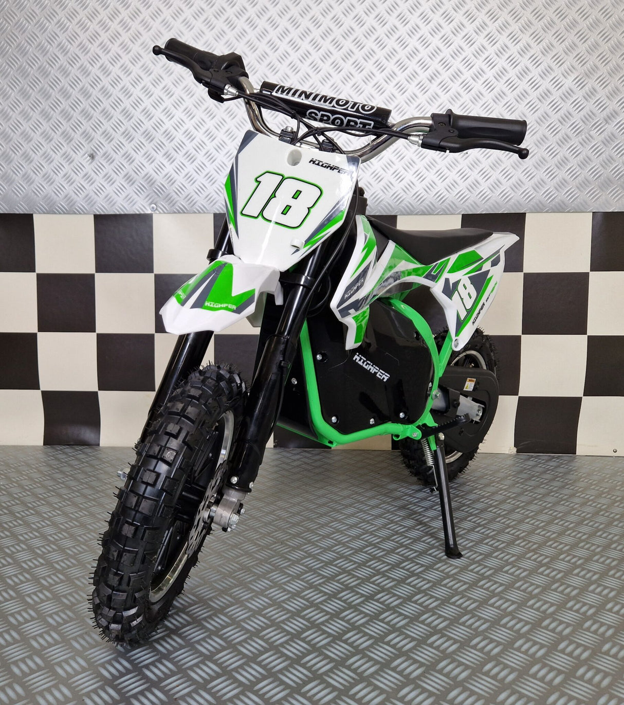 36 volt elektrisk crossmotorcykel grøn