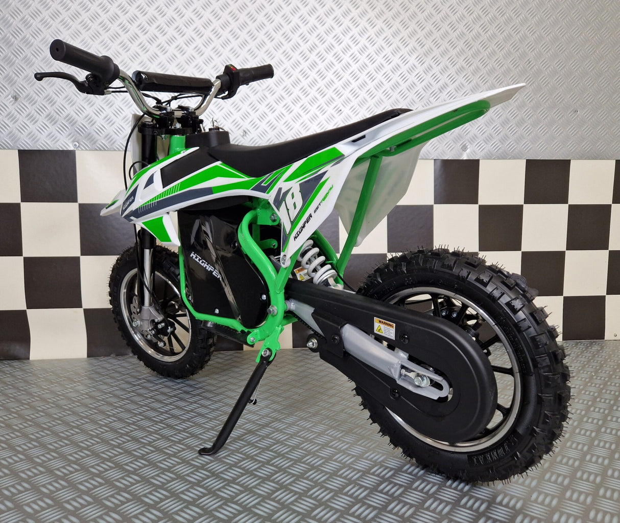 36 volt elektrisk crossmotorcykel grøn
