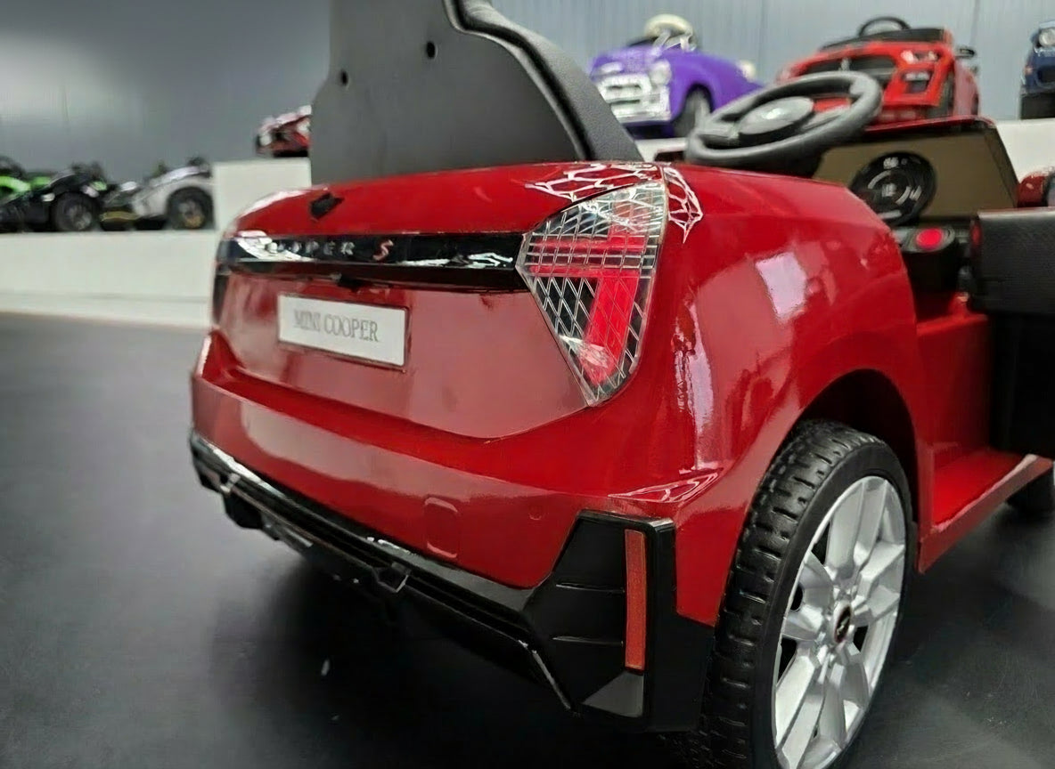 Children's car Mini Cooper S 12 volt metallic red