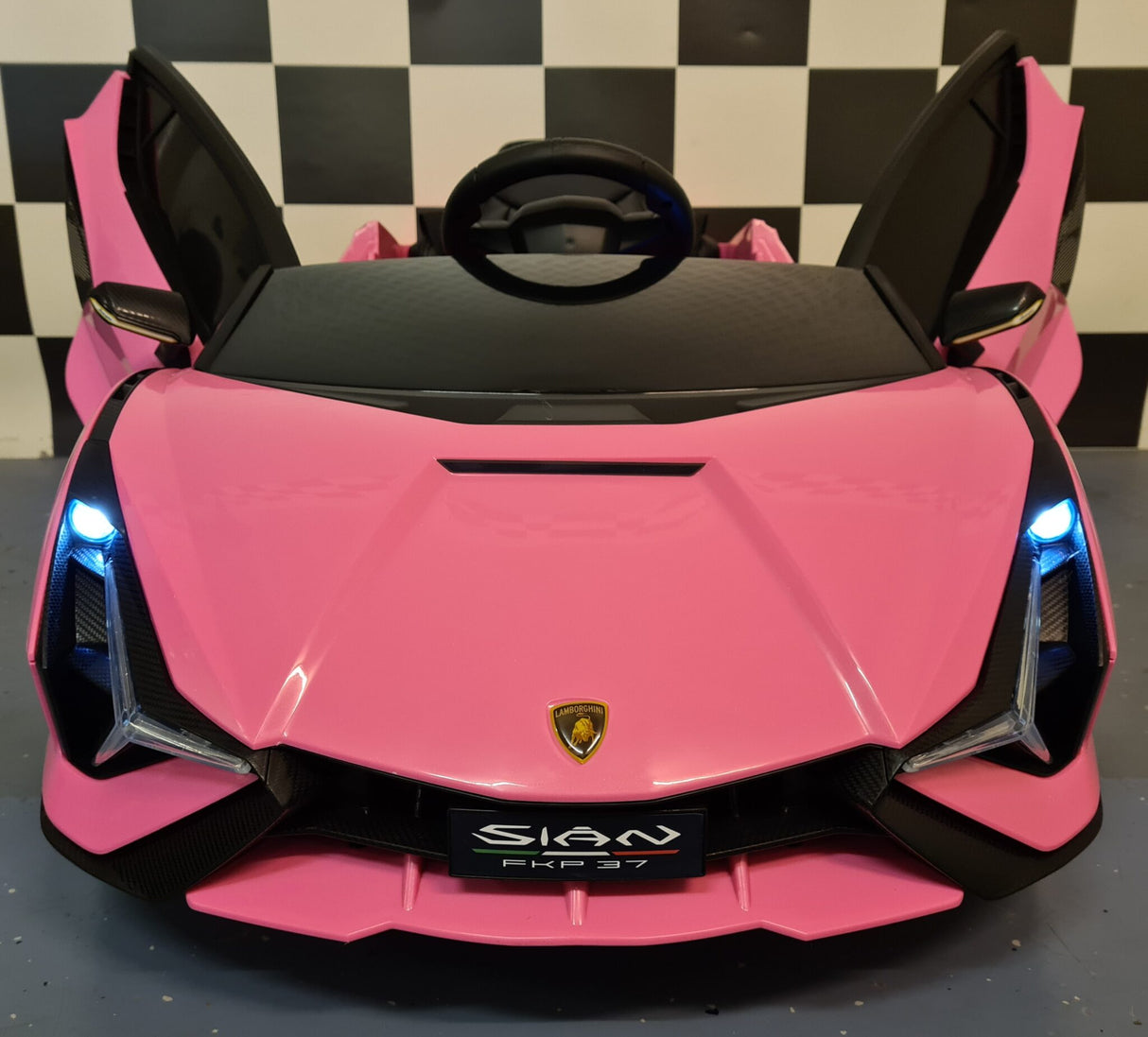 Battery children's car Lamborghini Sian pink