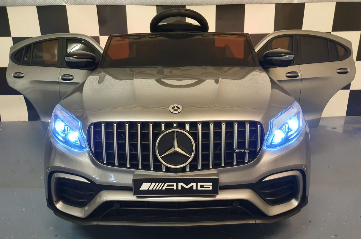 Børnebil batteri Mercedes GLC 63 12V metallic sølv 1 person