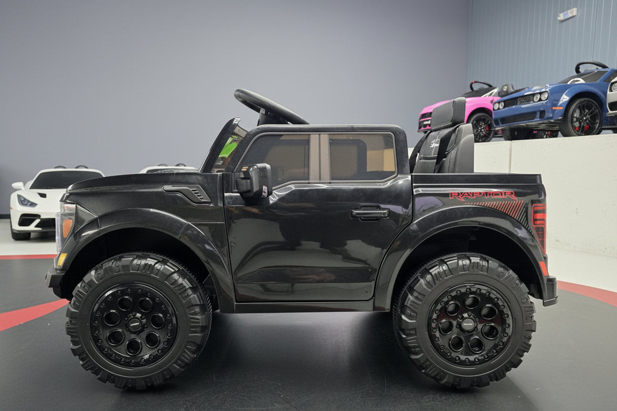 Ford Raptor 1-personers 12 volt sort børnebil