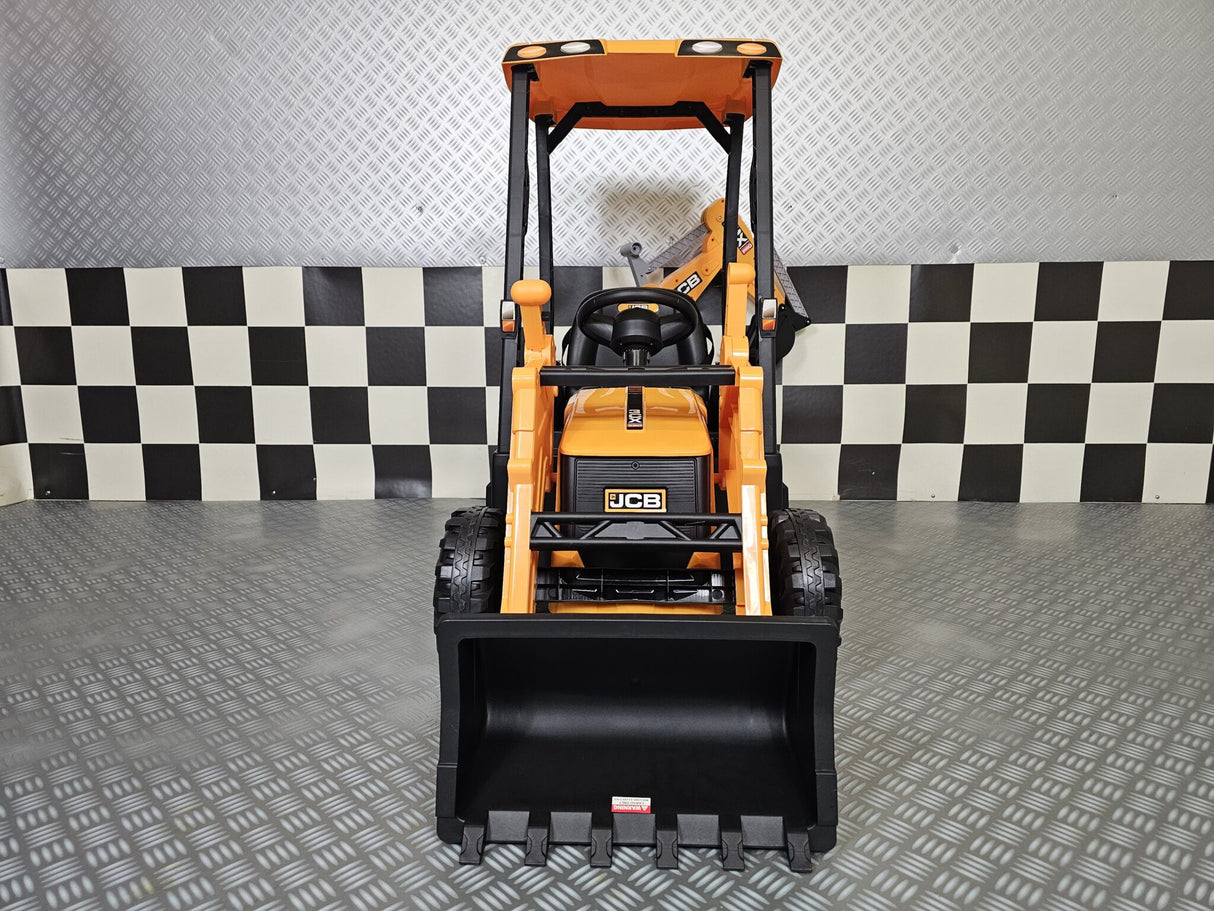 Elektrisk børnetraktor JCB Sitemaster med tag 12 volt
