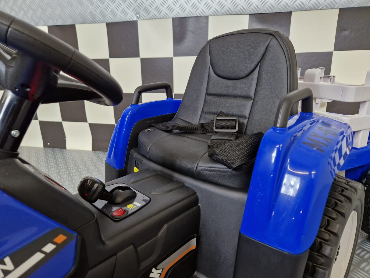 Electric toy tractor 12 volts with trailer and RC blue