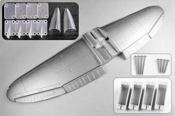 FMS SH102-SIL - Wing set P47 silver 1700#