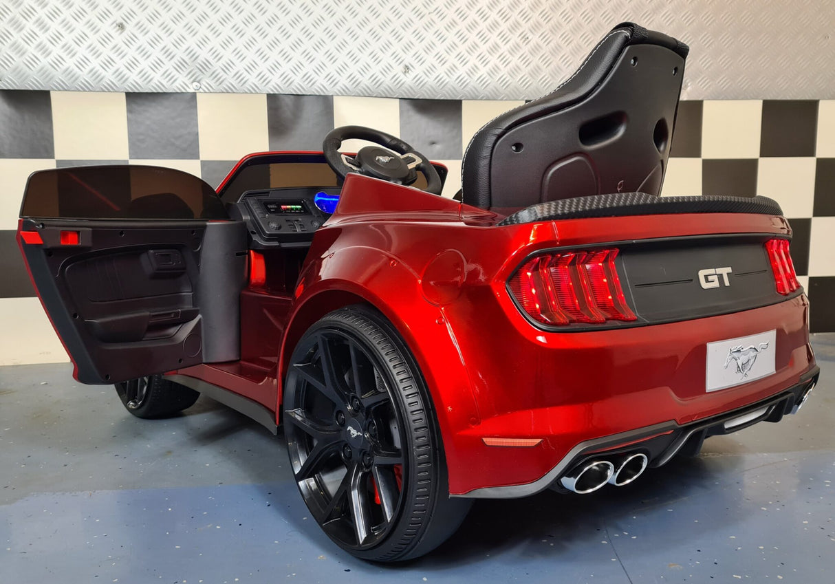 Children's car Ford Mustang 24 volt drift and RC metallic red