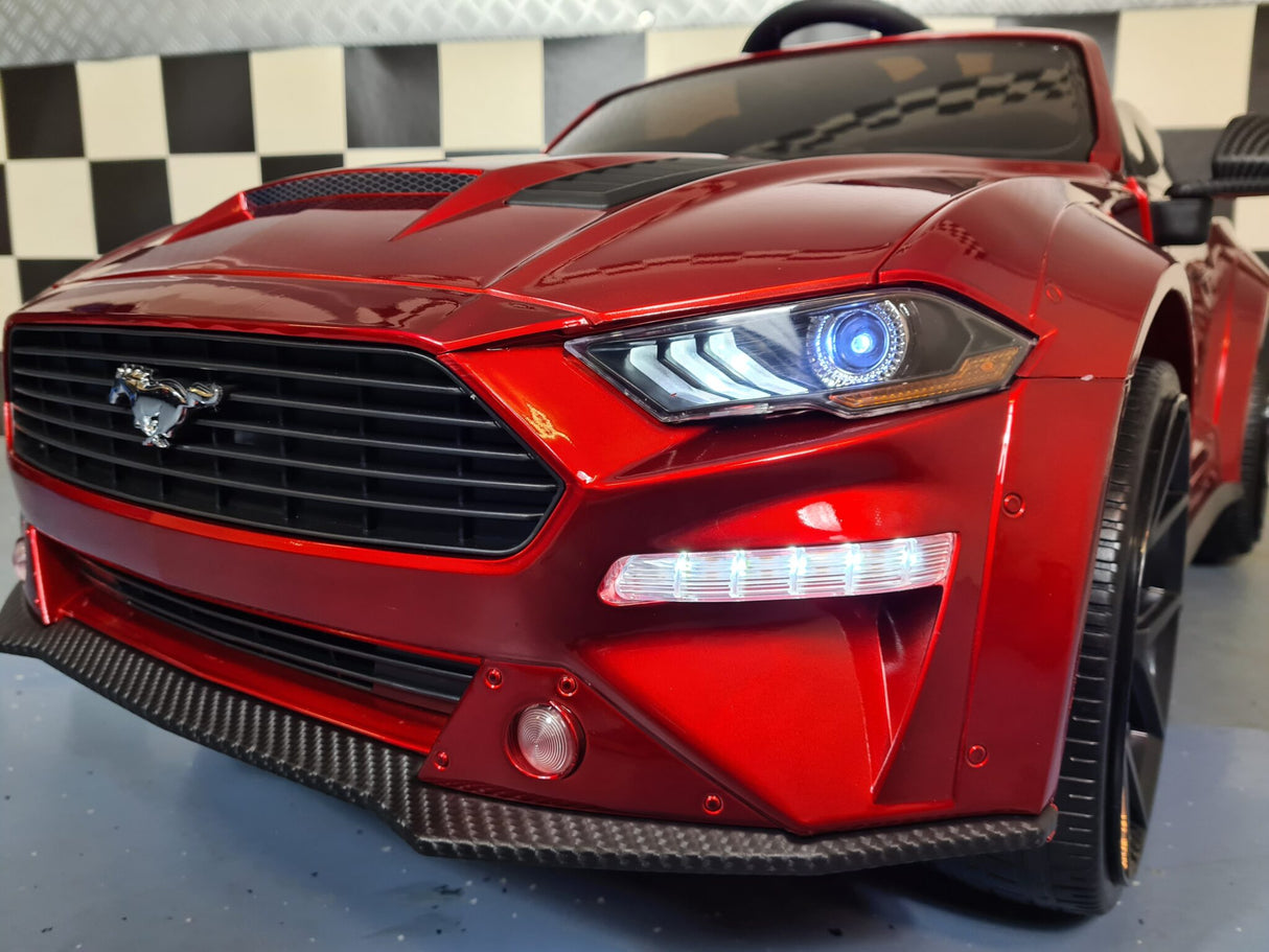 Children's car Ford Mustang 24 volt drift and RC metallic red