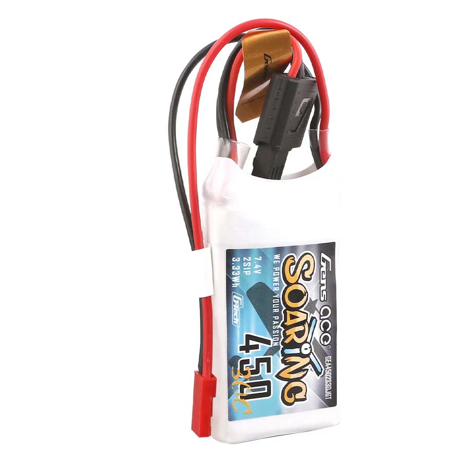 GENS ACE GE1-0450-2JGT - Gensace Soaring LiPo 2S 7.4V-450-30CJST 56.5x31x9mm 33g