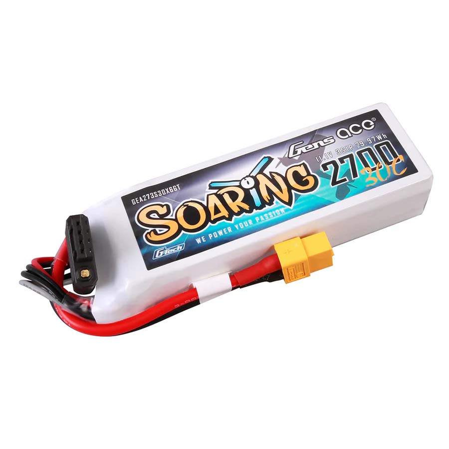 GENS ACE GE1-2700-3X6GT - GensAce Soaring LiPo 3S 11.1V-2700-30CXT60 103x34x25mm 190g G-Tech