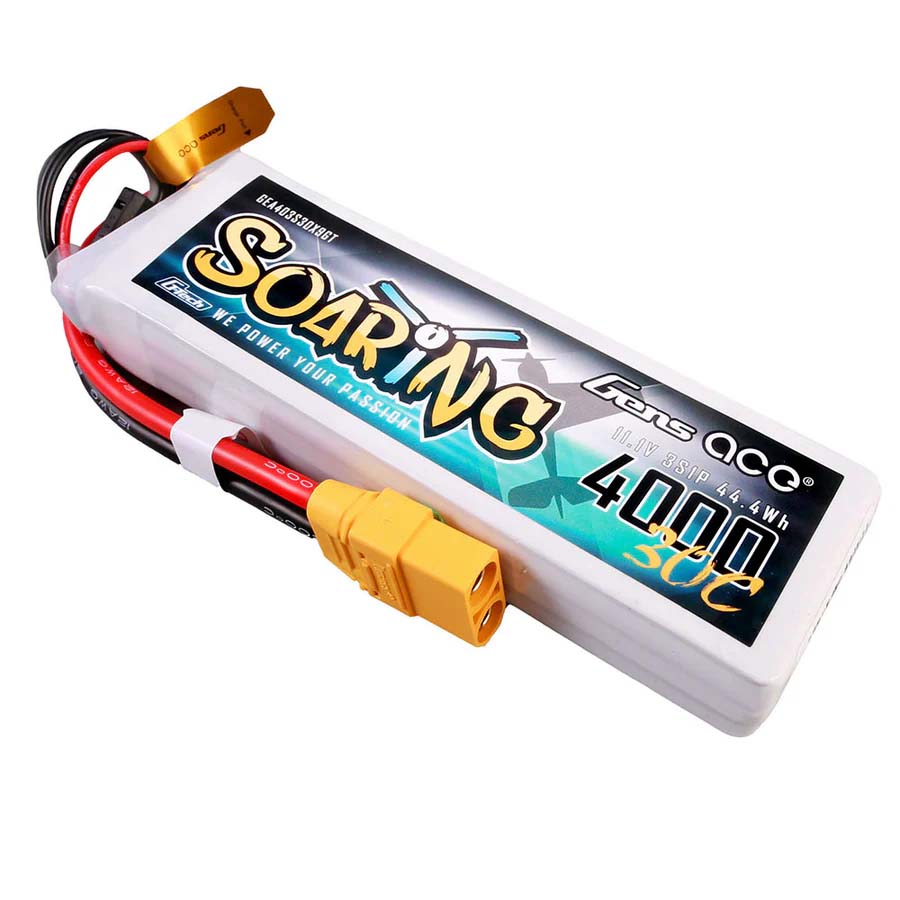 GENS ACE GE1-4000-3X9GT - GensAce Soaring LiPo 3S 11.1V-4000-30CXT90 136x42.5x22.5mm 290g GT