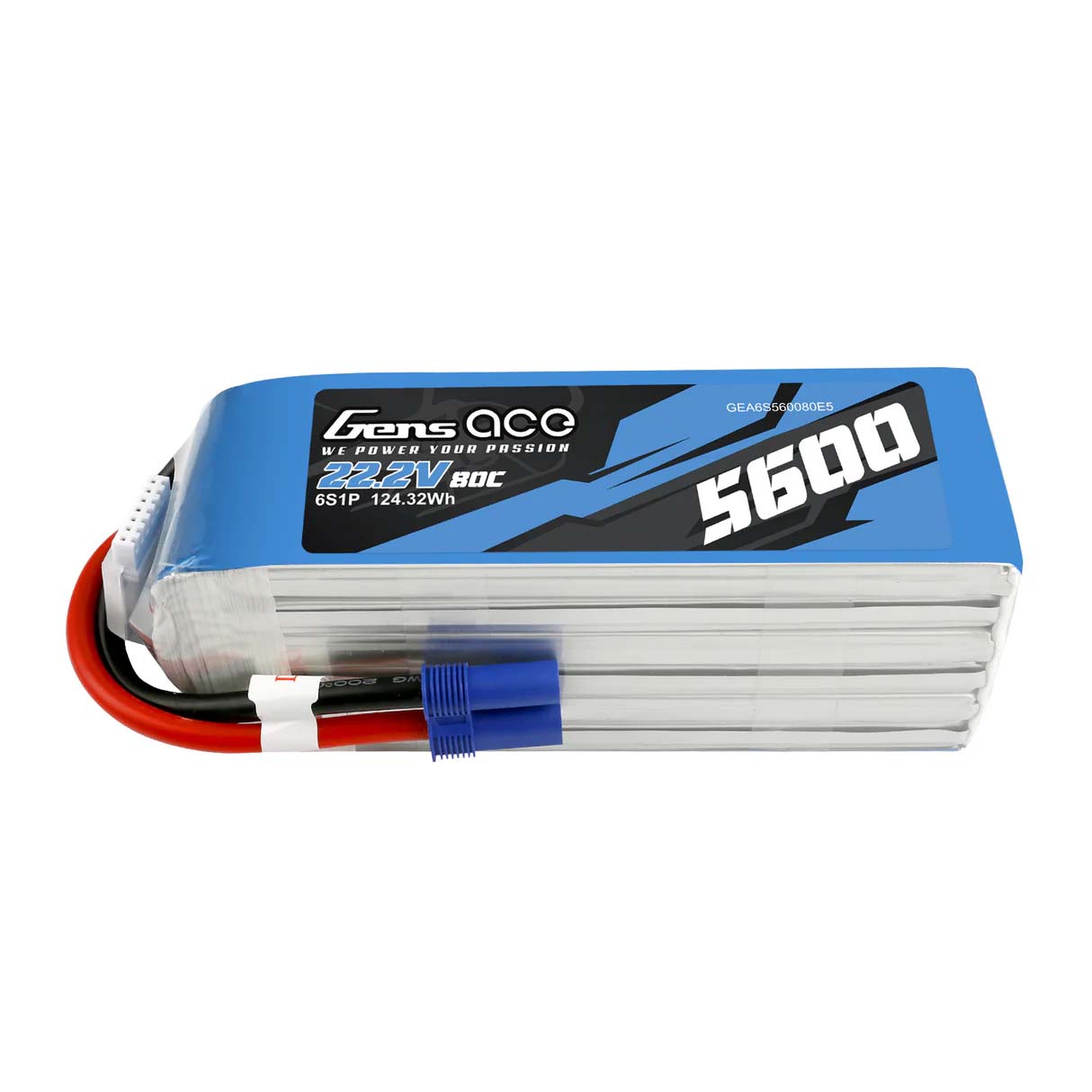 GENS ACE GE1-5600-6C5 - Gensace Battery LiPo 6S 22.2V-5000-45C EC5 162x45.5x42.5mm 780g