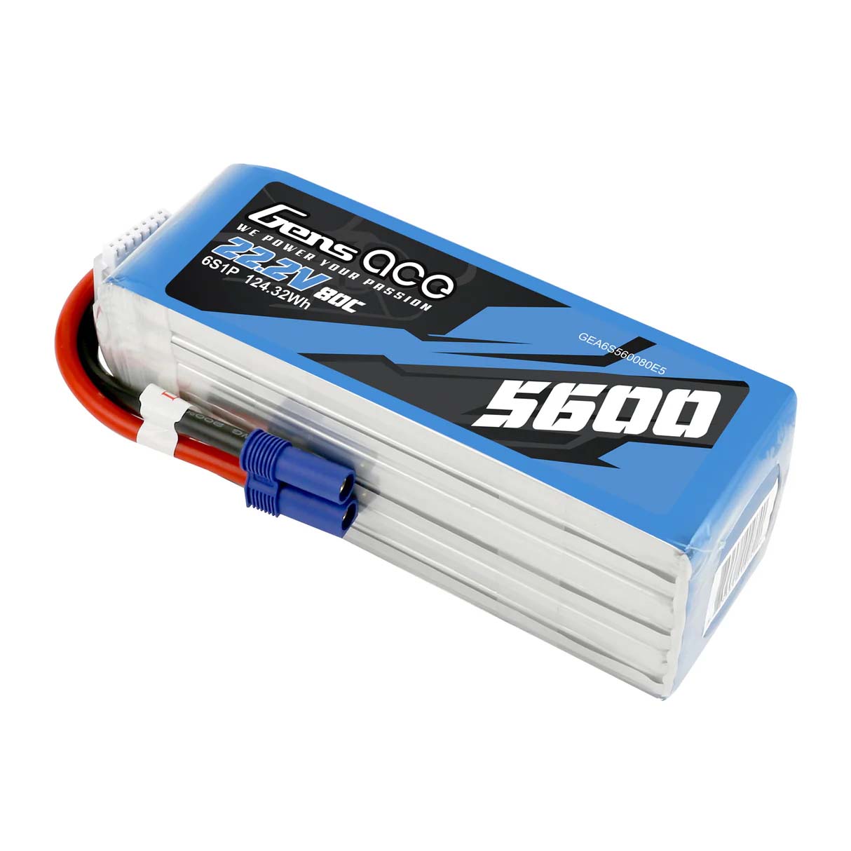 GENS ACE GE1-5600-6C5 - Gensace Battery LiPo 6S 22.2V-5000-45C EC5 162x45.5x42.5mm 780g