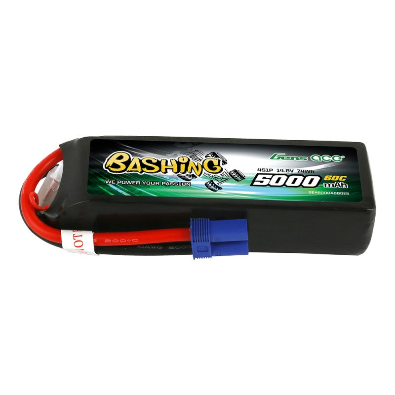 GENS ACE GE3-5000LP-4C5-60 - Gens ace Bashing LiPo 4S 14.8V-5000-60C EC5 136x42x34mm 440g Soft