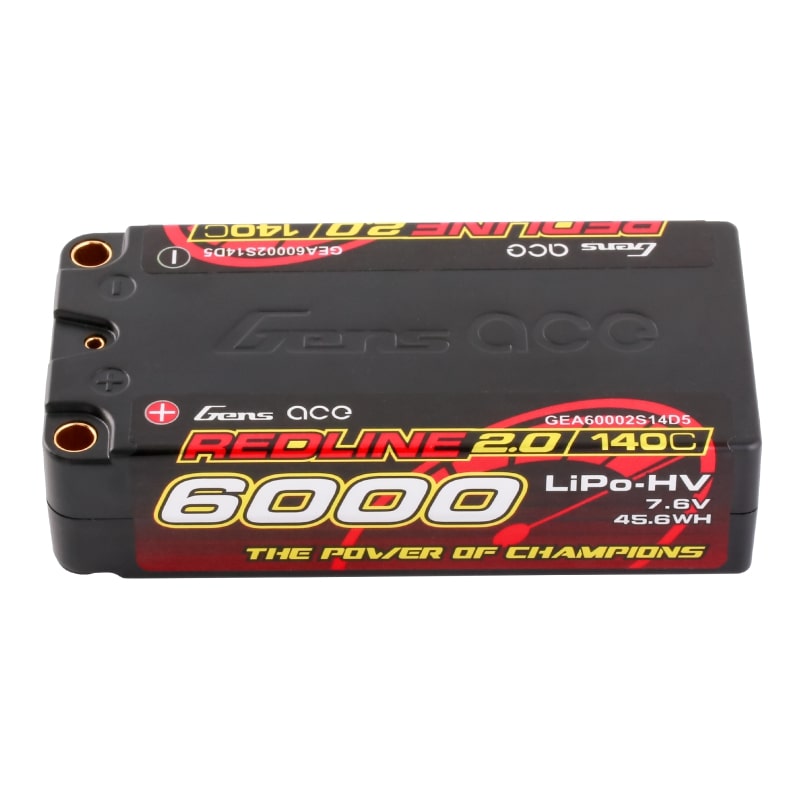GENS ACE GEA60002S14D5 - GensAce Redline 2.0 Shorty 2S HV 7.6V-140C-6000 96x47x25mm 220g