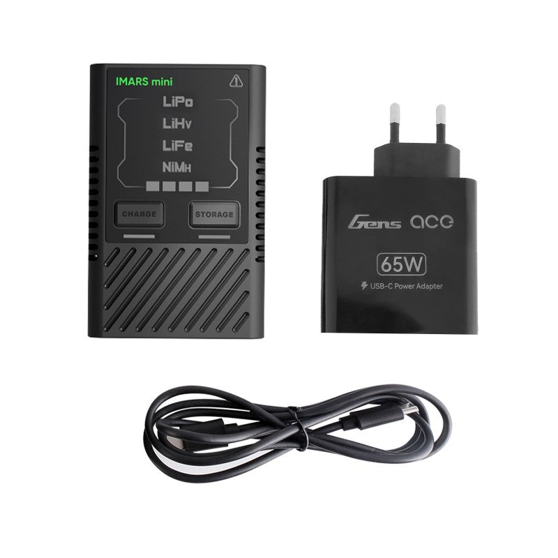 GENS ACE GEA60WE1 - GensAce Charger iMars Mini USB-C 2-4S 60W w/65W EU Adapter