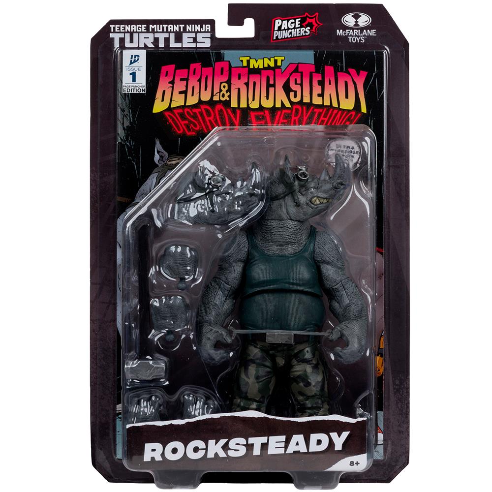 Teenage Mutant Ninja Turtles (P. Punchers) Rocksteady 5in Action Figure with Comic McFarlane Toys