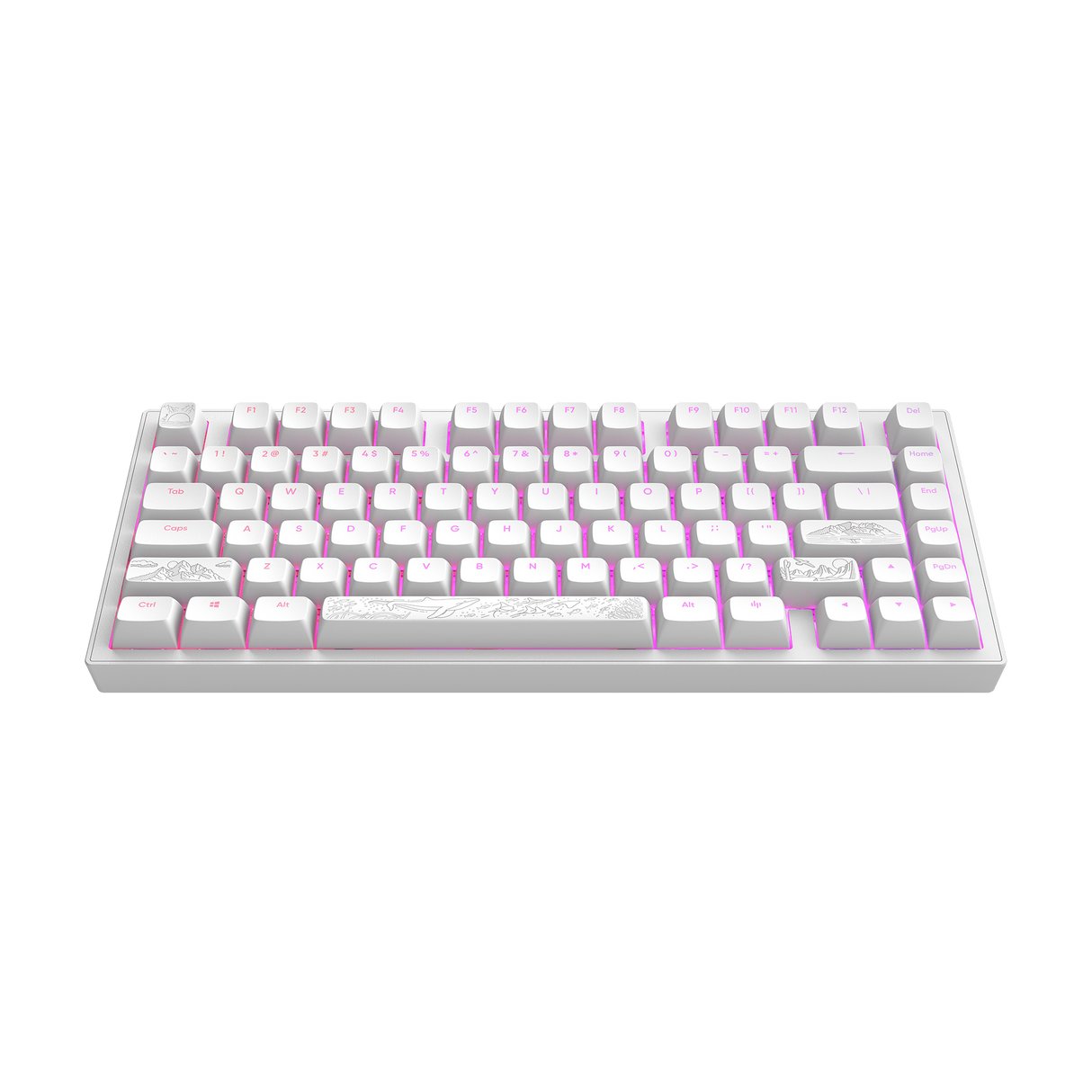 Dark Project ALU Terra Nostra White - Wired Gaming Keyboard (ANSI)
