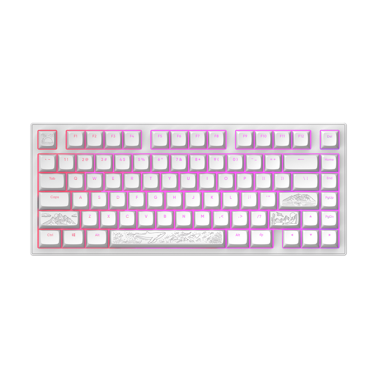 Dark Project ALU Terra Nostra White - Wired Gaming Keyboard (ANSI)