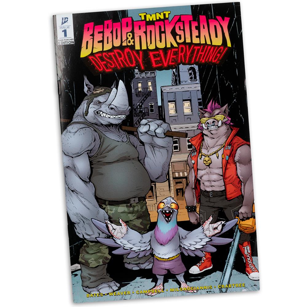 Teenage Mutant Ninja Turtles (P. Punchers) Rocksteady 5in Action Figure with Comic McFarlane Toys