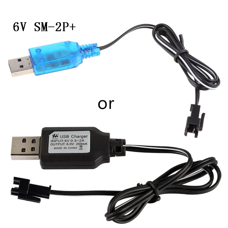 6.0V USB Lader til NiMh NiCd batterier - SM-2P stik - 250mAh