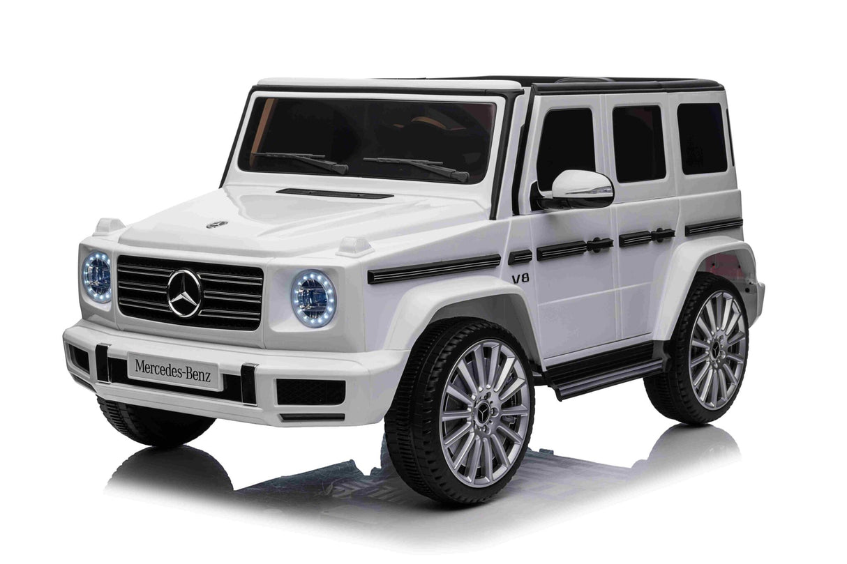 Battery children's car Mercedes G500 white 12 volts