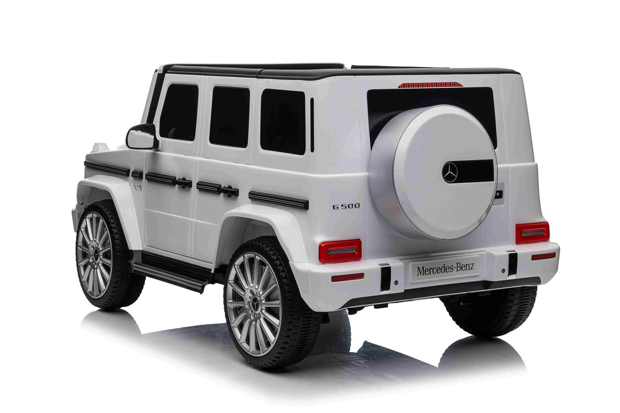 Battery children's car Mercedes G500 white 12 volts