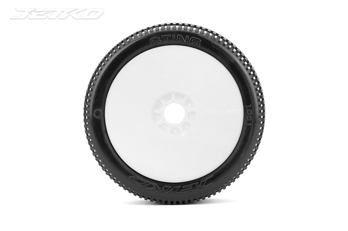 JETKO JK1001SSRW - Jetko Sting Super Soft 1:8 Buggy Pre-glued White Revo Rims 2 pcs