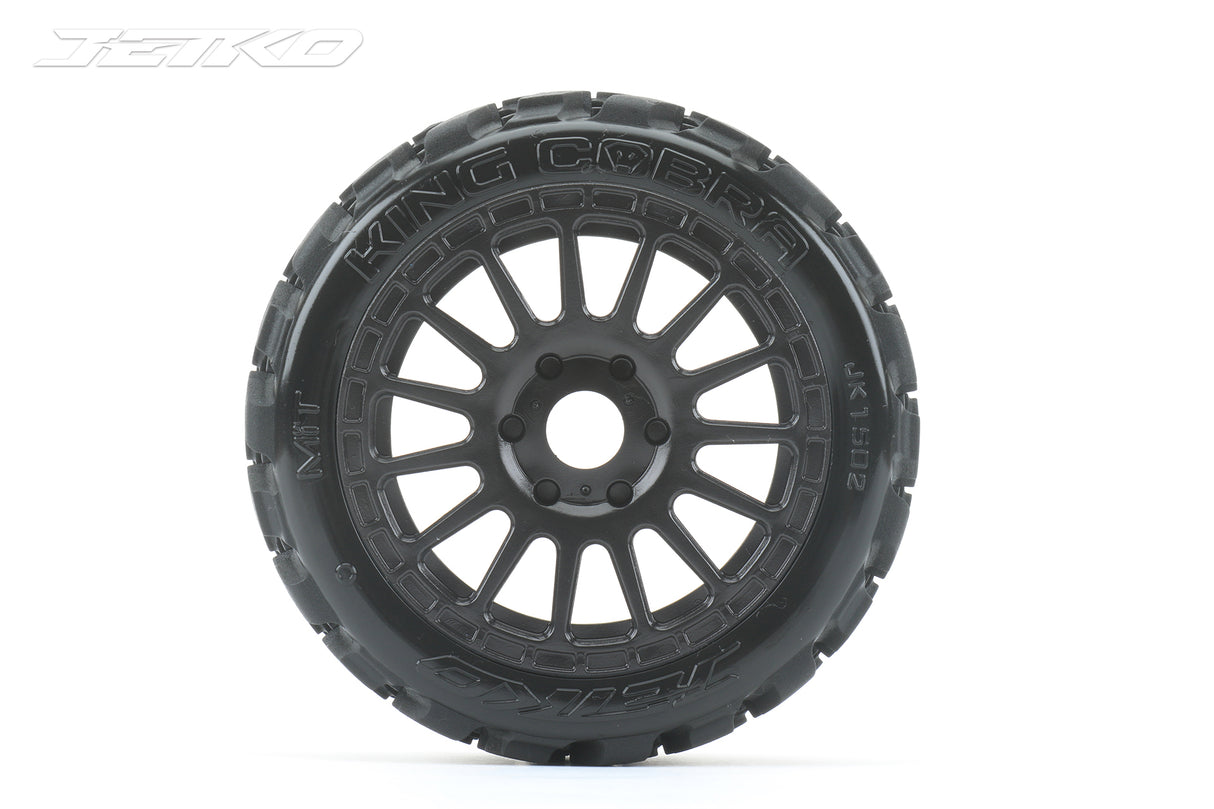JETKO JK1502RB - Jetko EX King Cobra 1:8 Buggy Belted Tyre Black Wheels 17mm Hex 2 pcs